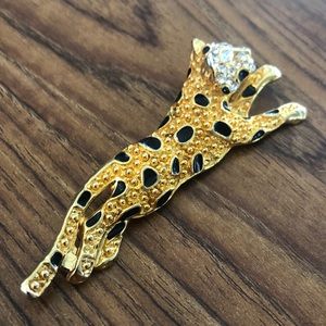 JAGUAR RHINESTONE BROOCH